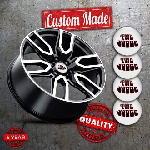 Pontiac Center Wheel Caps Stickers White Red Outline Judge Edition