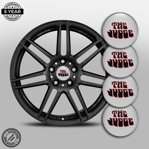 Pontiac Stickers for Center Wheel Caps Grey Red Outline Judge Variant