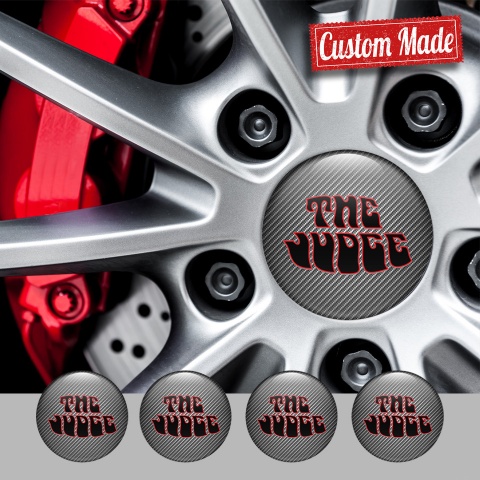Pontiac Center Caps Wheel Emblem Carbon Fiber Red Outline Judge Edition