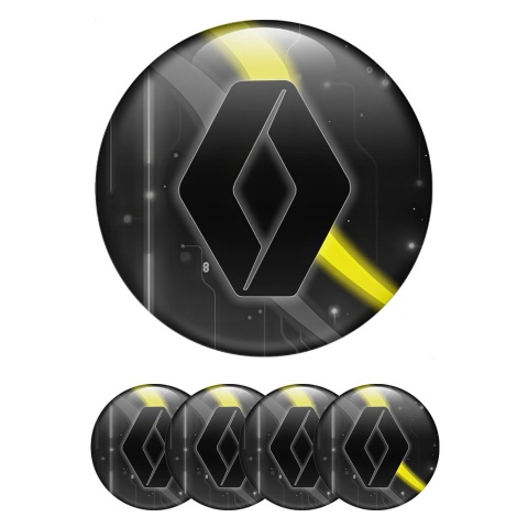 Renault Center Caps Wheel Emblem Digital Theme Black Logo Design