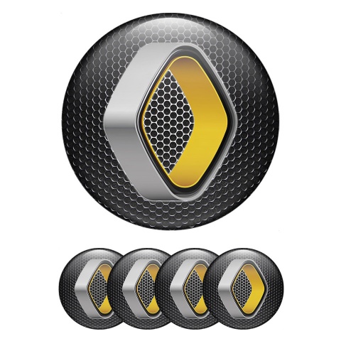 Renault Stickers for Center Wheel Caps Metallic Mesh Artistic Logo Design