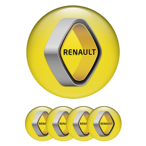 Renault Emblem for Wheel Center Caps Yellow Creative Logo Design