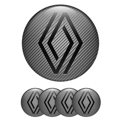 Renault Stickers for Wheels Center Caps Carbon Fiber Minimalist Logo
