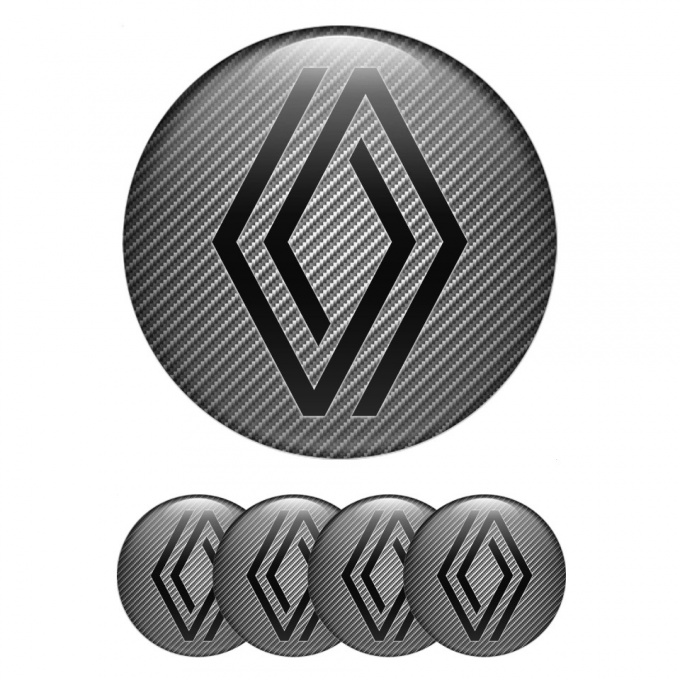 Renault Stickers for Wheels Center Caps Carbon Fiber Minimalist Logo