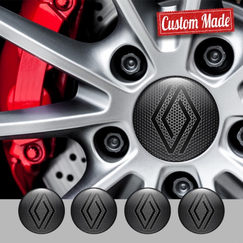 Renault Emblem for Wheel Center Caps Metal Texture Minimalist Logo
