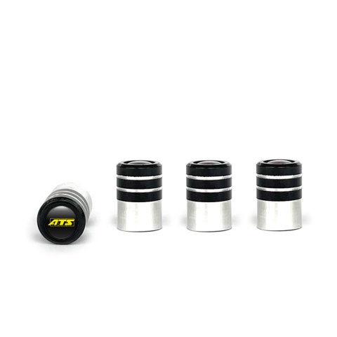 ATS Valve Caps 4 pcs Black Silicone Sticker with Yellow Logo