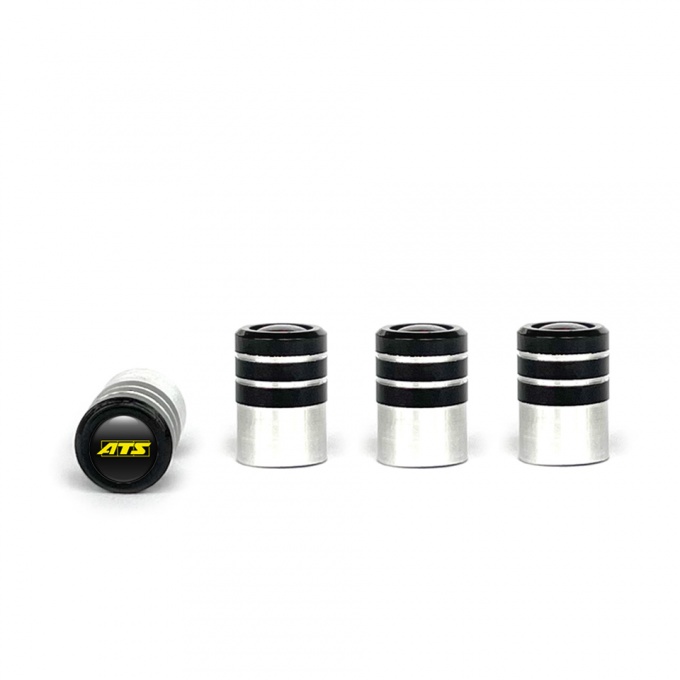 ATS Valve Caps 4 pcs Black Silicone Sticker with Yellow Logo