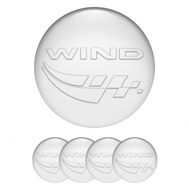 Renault Domed Stickers for Wheel Center Caps White Pearl Racing Logo