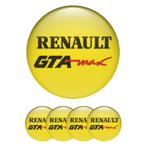 Renault GTA Wheel Stickers for Center Caps Yellow Max Logo Edition