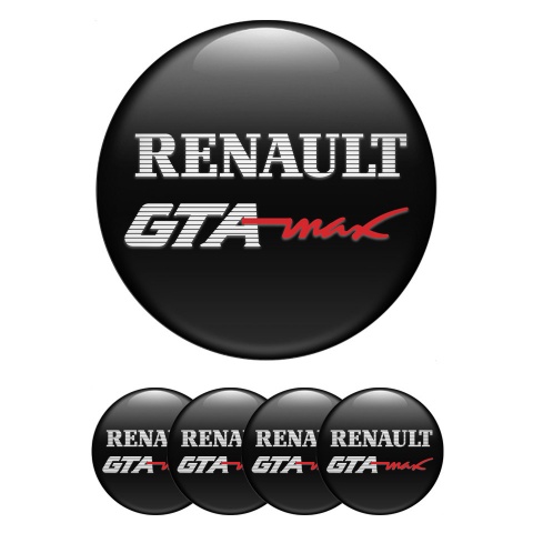 Renault GTA Emblem for Wheel Center Caps Black Base White Sport Logo