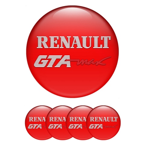 Renault GTA Center Wheel Caps Stickers Red Base White Sport Logo