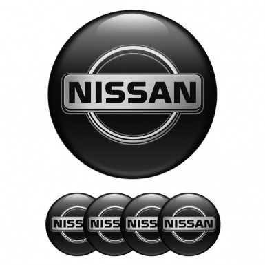 Nissan Silicone Stickers for Center Wheel Caps Black Fill Chromatic Logo