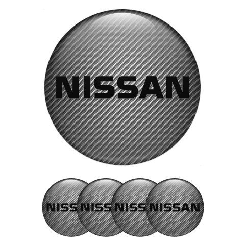 Nissan Wheel Emblem for Center Caps Light Carbon Heavy Black Logo