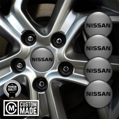 Nissan Wheel Emblem for Center Caps Light Carbon Heavy Black Logo