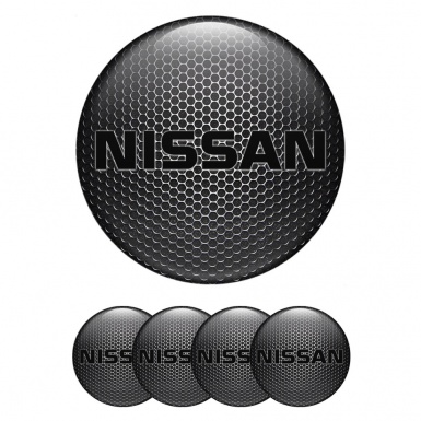 Nissan Stickers for Wheels Center Caps Dark Grate Heavy Black Logo