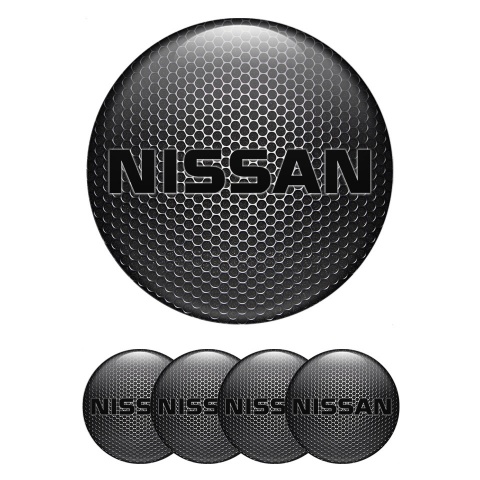 Nissan Stickers for Wheels Center Caps Dark Grate Heavy Black Logo