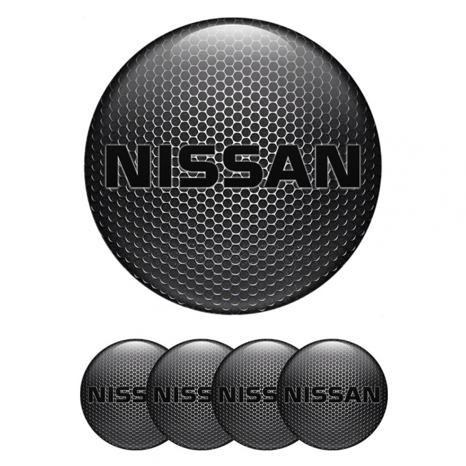 Nissan Stickers for Wheels Center Caps Dark Grate Heavy Black Logo