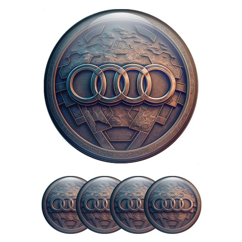 Audi Emblems for Center Wheel Caps Ancient Panels Construct Edition