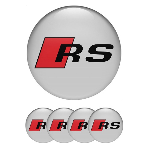 Audi RS Emblems for Center Wheel Caps Light Grey Base Sport Edition