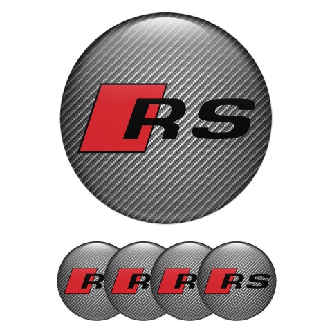 Audi RS Wheel Stickers for Center Caps Light Carbon Sport Logo Design