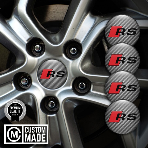 Audi RS Wheel Stickers for Center Caps Light Carbon Sport Logo Design