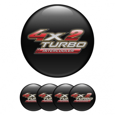 Toyota Wheel Stickers for Center Caps Black Red Logo Turbo Edition