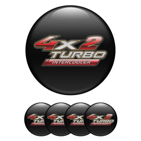 Toyota Wheel Stickers for Center Caps Black Red Logo Turbo Edition