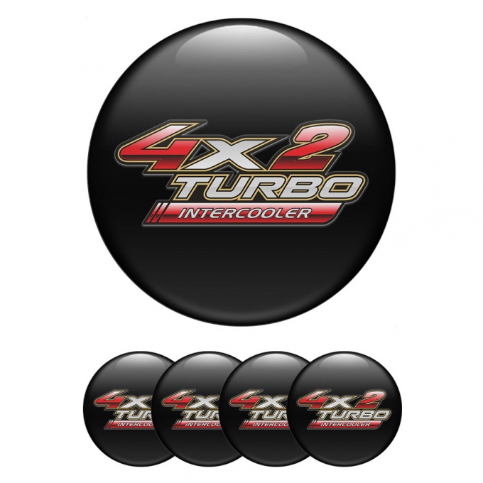 Toyota Wheel Stickers for Center Caps Black Red Logo Turbo Edition
