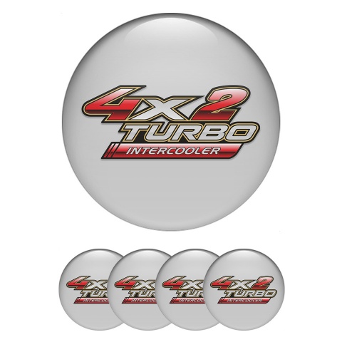 Toyota Wheel Emblem for Center Caps Grey Base Red Logo Turbo Edition