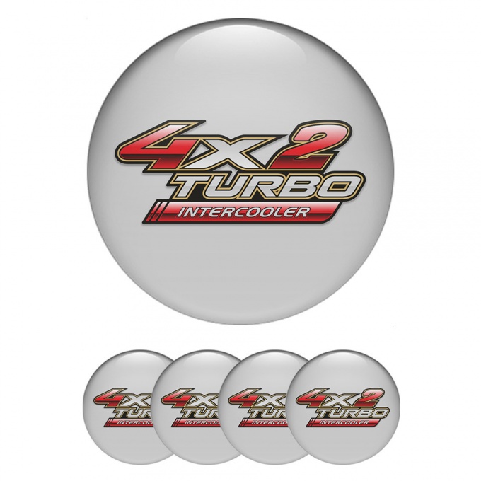 Toyota Wheel Emblem for Center Caps Grey Base Red Logo Turbo Edition