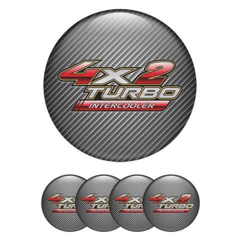Toyota Stickers for Wheels Center Caps Carbon Fiber Red Logo Turbo Edition
