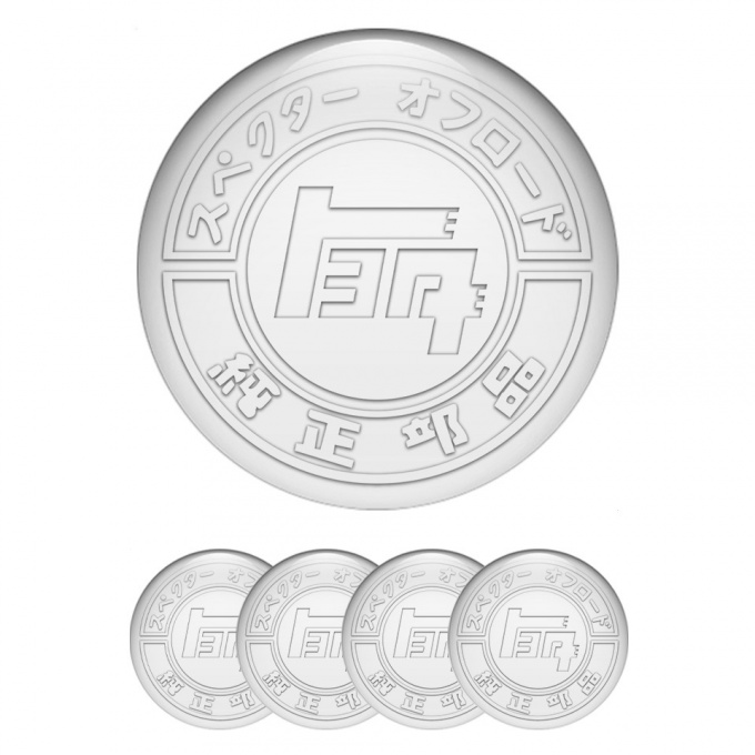 Toyota Stickers for Center Wheel Caps White Base Transparent Off Road Logo
