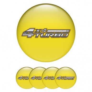 Toyota Stickers for Wheels Center Caps Yellow Off Road Turbo Logo Variant