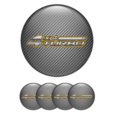 Toyota Center Wheel Caps Stickers Carbon Effect Off Road Turbo Logo