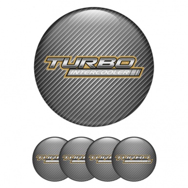 Toyota Center Caps Wheel Emblem Carbon Effect Silver Turbo Intercooler Logo