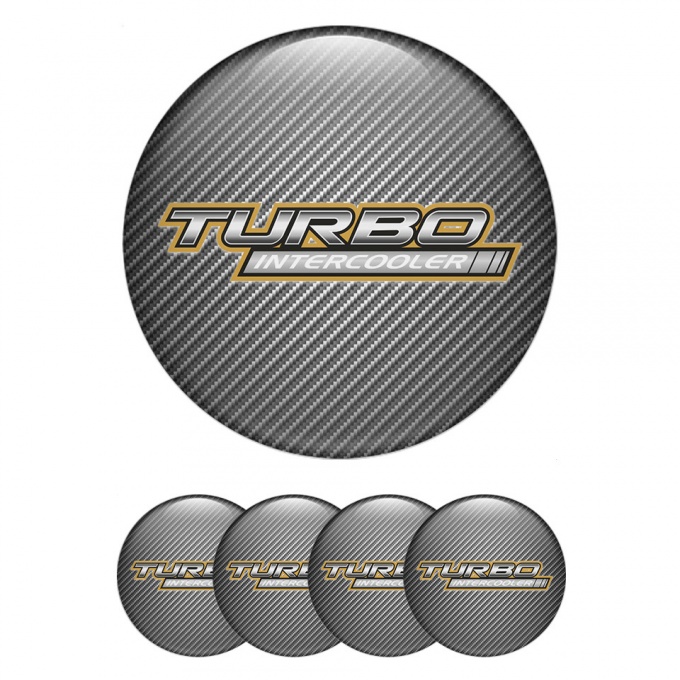 Toyota Center Caps Wheel Emblem Carbon Effect Silver Turbo Intercooler Logo