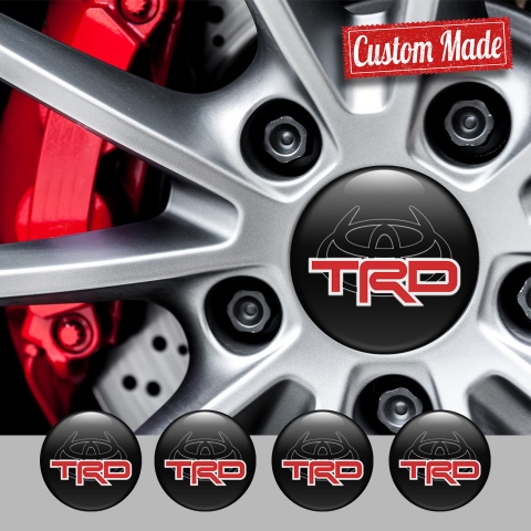 Toyota TRD Wheel Emblem for Center Caps Black Base Red Evil Logo