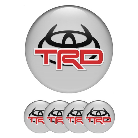 Toyota TRD Emblems for Center Wheel Caps Grey Base Red Evil Edition