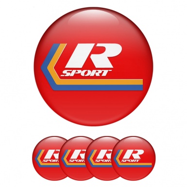 Volvo Emblems for Center Wheel Caps Red Base R Sport Logo Design