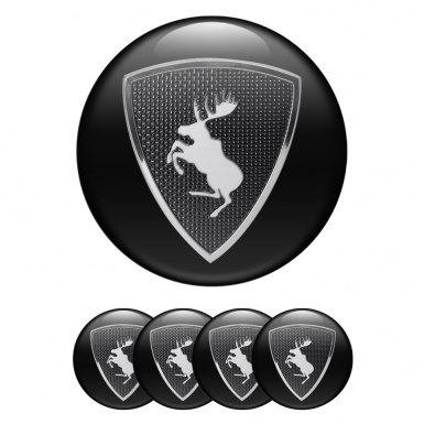 Volvo Wheel Emblem for Center Caps Black Fill Chrome Moose Logo Design