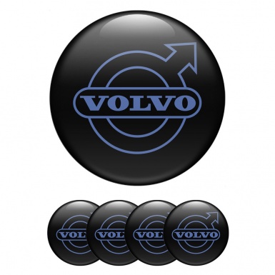 Volvo Emblem for Wheel Center Caps Black Fill Blue Outline Logo Design