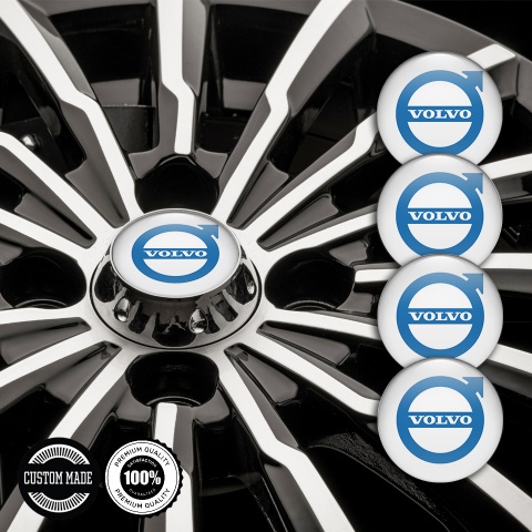 Volvo Emblem for Center Wheel Caps White Base Blue Solid Logo Design