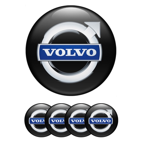 Volvo Center Wheel Caps Stickers Black Fill Clean Chromed Logo Edition