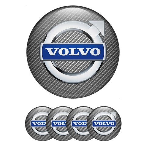 Volvo Wheel Stickers for Center Caps Light Carbon Chromed Logo Edition