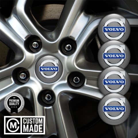 Volvo Wheel Stickers for Center Caps Light Carbon Chromed Logo Edition