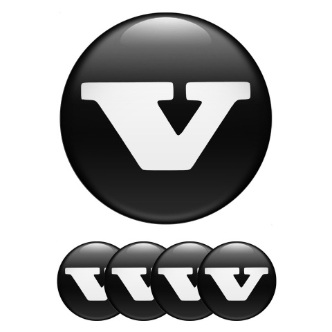 Volvo Center Caps Wheel Emblem Black Background Solid White Logo