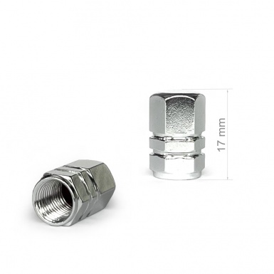 Borbet Valve Caps Chrome 4 pcs Black Silicone Sticker with White Logo