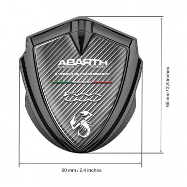 Fiat Abarth Emblem Badge Graphite Light Carbon White Scorpion Design