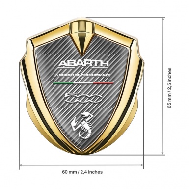 Fiat Abarth Emblem Badge Gold Light Carbon White Scorpion Design