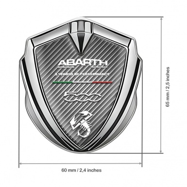 Fiat Abarth Emblem Badge Silver Light Carbon White Scorpion Design